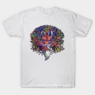 Autumn Rainbow Hiding Fox T-Shirt